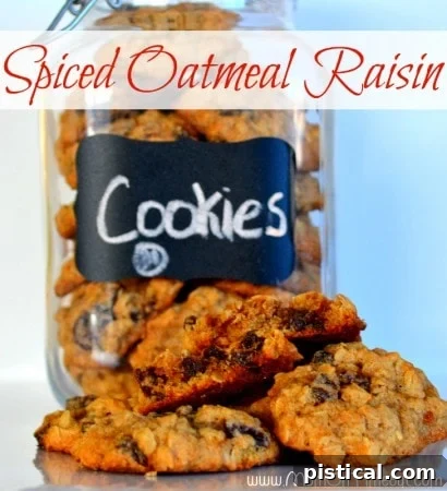 Spiced Oatmeal Raisin Cookies, a classic comforting dessert.