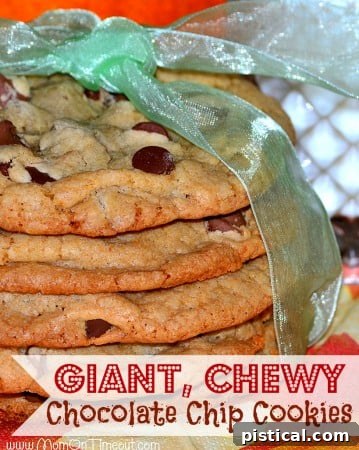 Giant Chewy Chocolate Chip Cookies, a favorite for all ages.