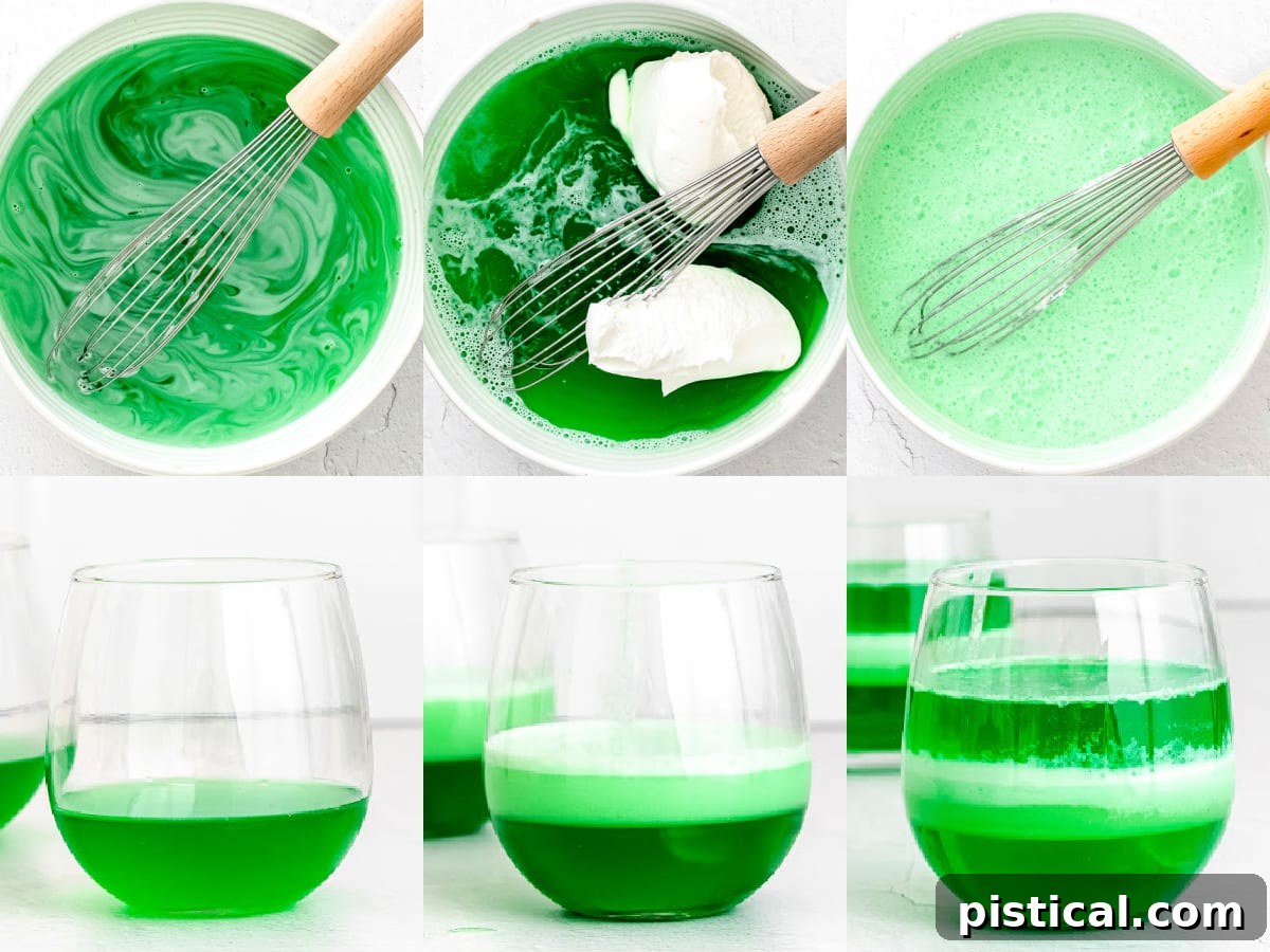 how to make layered jello cups made with jello and cool whip.