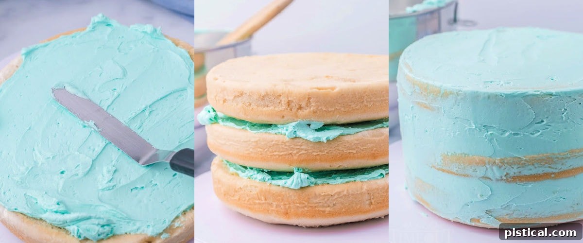 assembling easter cake three image collage.