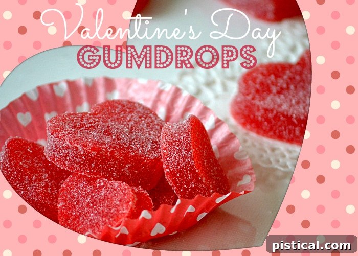 Homemade Valentine's Day gumdrops packaged beautifully for gifting, a thoughtful and delicious present.