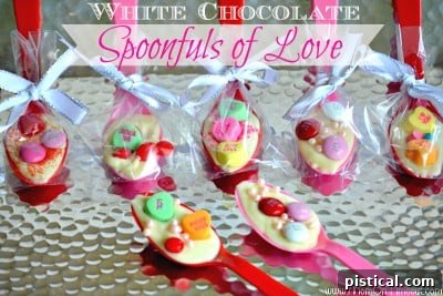 A Baker's Dozen of Valentine's Day Delights 5 White Chocolate Spoonfuls of Love: elegant edible treats