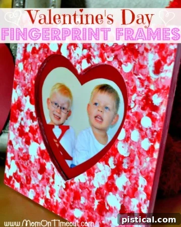 A Baker's Dozen of Valentine's Day Delights 6 Valentine's Day Fingerprint Frames, a personalized craft