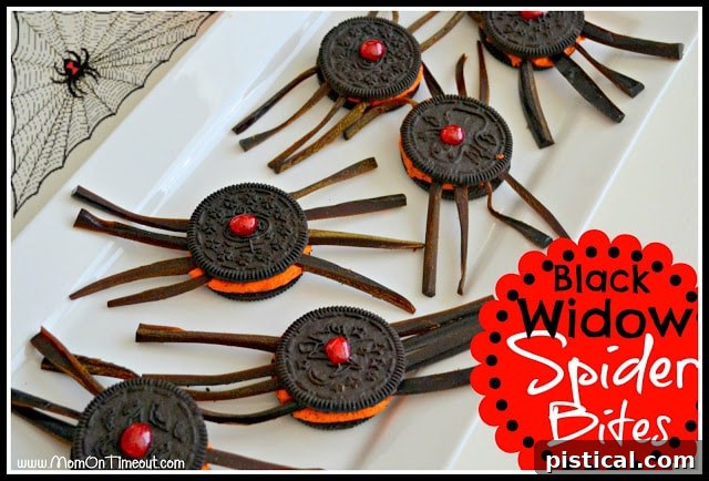 Two finished Black Widow Spider Bites looking appealing and ready to eat
