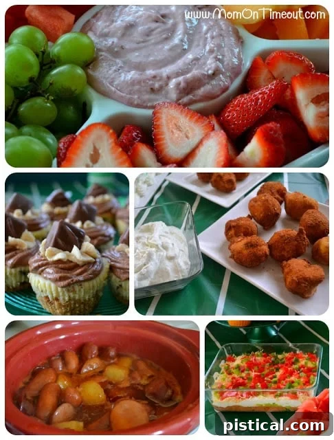 Guest enjoying the food spread, featuring a fruit platter and dip