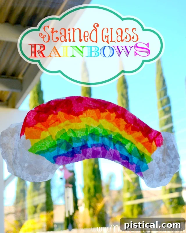 Stained Glass Rainbows Craft for Kids - Easy and fun for St. Patrick's Day and Spring decor!
