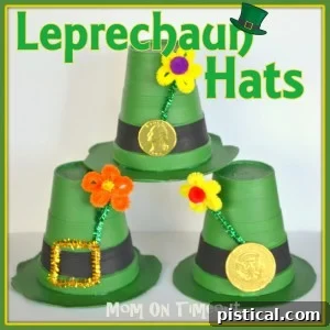 DIY Leprechaun Hats Craft for kids, made from paper.