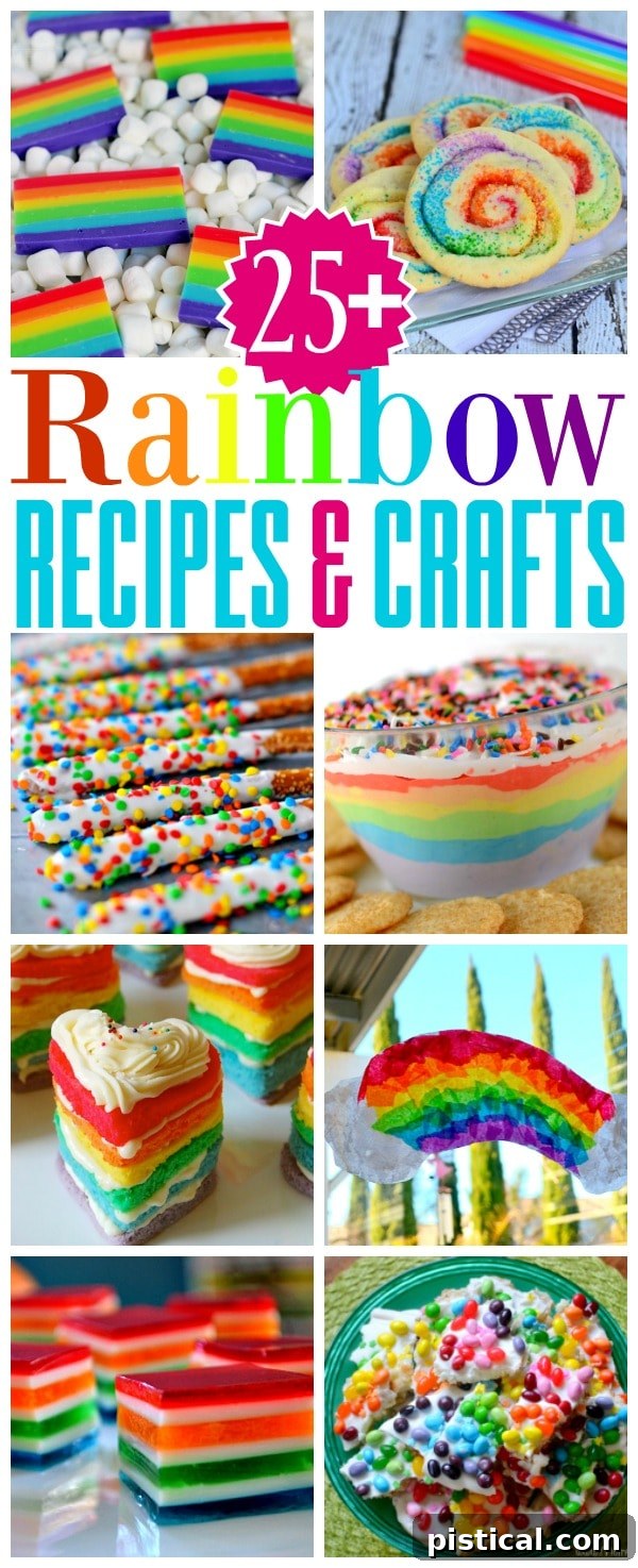A vibrant collection of over 25 rainbow recipes and crafts, featuring colorful foods and fun DIY projects perfect for St. Patrick's Day, parties, and bringing smiles.