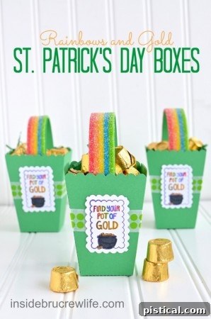 DIY St. Patrick’s Day Boxes, festive containers for treats or gifts, easy to customize and create.