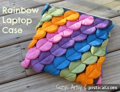 DIY Rainbow Laptop Case, a colorful sewing project to protect your tech with a personal, vibrant touch.