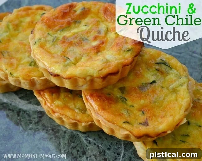 Zucchini and Green Chile Quiche - A savory and delicious quiche recipe perfect for any meal, featuring fresh zucchini and mild green chiles.
