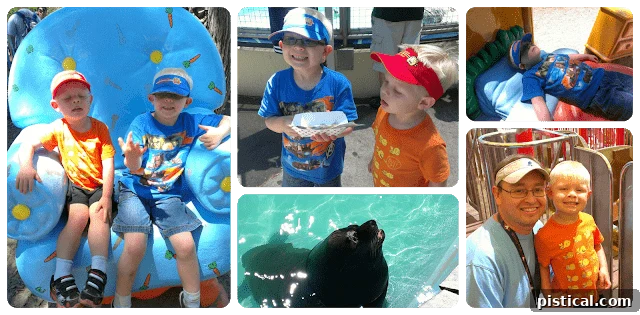 A family enjoying a day out, with two children and a parent, capturing a precious memory.
