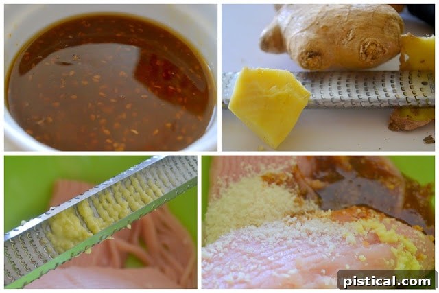 Pineapple slices being drained, with juice reserved for the teriyaki sauce.