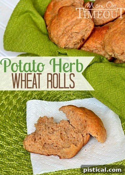 Easy Homemade Potato Herb Wheat Rolls | A delicious addition to any meal! Homemade potato herb wheat rolls, perfect for dinner.