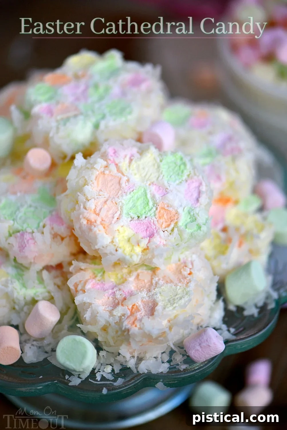 Easter Stained Glass Delights 2 This Easter Cathedral Candy recipe requires only three ingredients and is so pretty! Great for Easter, baby showers, and other parties! Kids love to help with this easy recipe! // Mom On Timeout