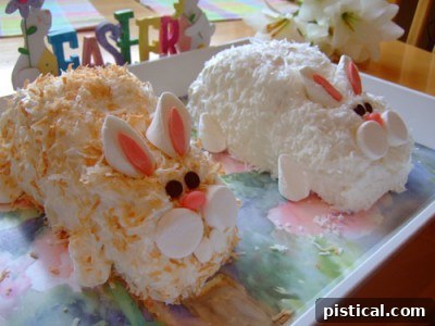 Bunny Cakes, individual cakes shaped and decorated like adorable bunnies.