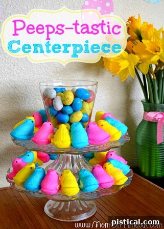Peeps Easter Candy Centerpiece, a decorative arrangement of Peeps candy.