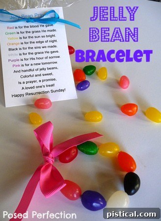 Jelly Bean Bracelet, edible jewelry made from colorful jelly beans.