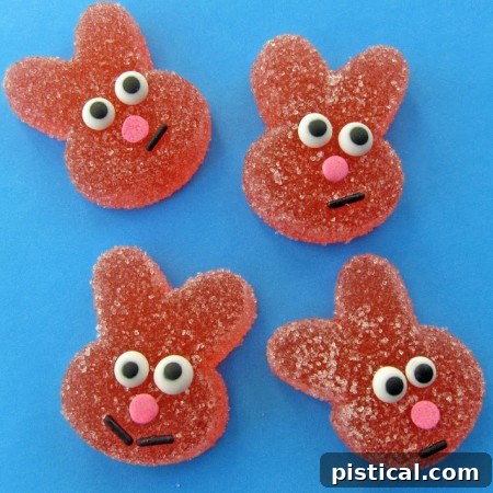 Homemade Sour Gummy Bunnies, chewy and tangy bunny-shaped candies.