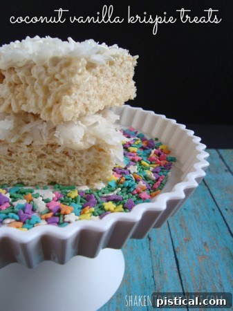 Coconut Vanilla Krispie Treats, a sweet and simple twist on a classic.