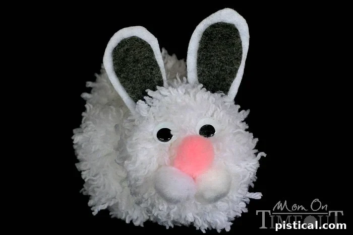 Attaching Googly Eyes, Nose, Cheeks, and Felt Ears to Your Pom Pom Bunny