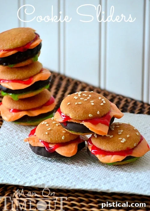 A large, tempting close-up of a Cookie Slider ready to be enjoyed at a party or April Fool's Day event