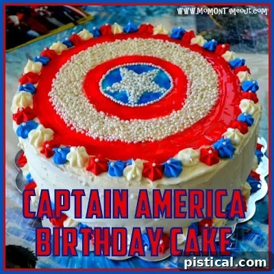 Captain America Birthday Cake - Red White Blue Design