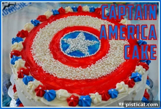 Finished Captain America Birthday Cake - A Child's Dream