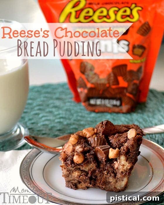 Reese's Chocolate Peanut Butter Bread Pudding | Mom On Timeout - Irresistibly decadent and delicious! Reese's Chocolate Peanut Butter Bread Pudding | Mom On Timeout - Irresistibly decadent and delicious!