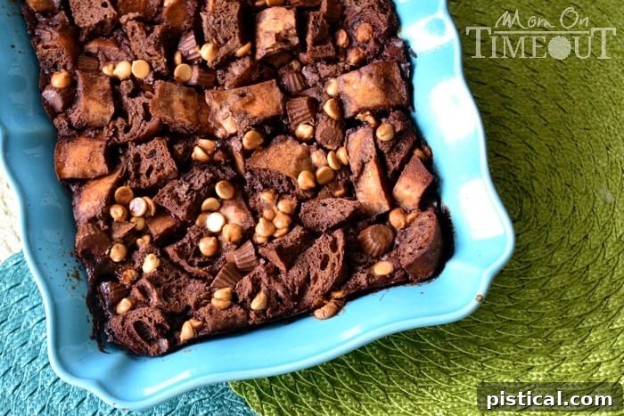 Decadent Reese's Peanut Butter Chocolate Bread Pudding 2 reeses-chocolate-bread-pudding