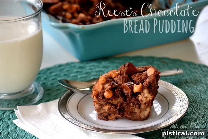 Reese's Chocolate Peanut Butter Bread Pudding | Mom On Timeout - Irresistibly decadent and delicious! Reese's Chocolate Peanut Butter Bread Pudding | Mom On Timeout - Irresistibly decadent and delicious!