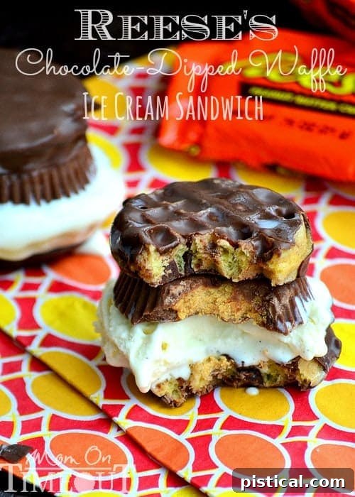Reese's Chocolate Dipped Waffle Ice Cream Sandwich | Mom On Timeout
