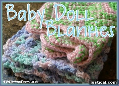 Crochet Patterns for Cozy Doll Blankets 9 Two beautiful handmade crochet doll blankets stacked together