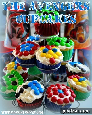 Avengers-themed cupcakes for a classroom birthday celebration