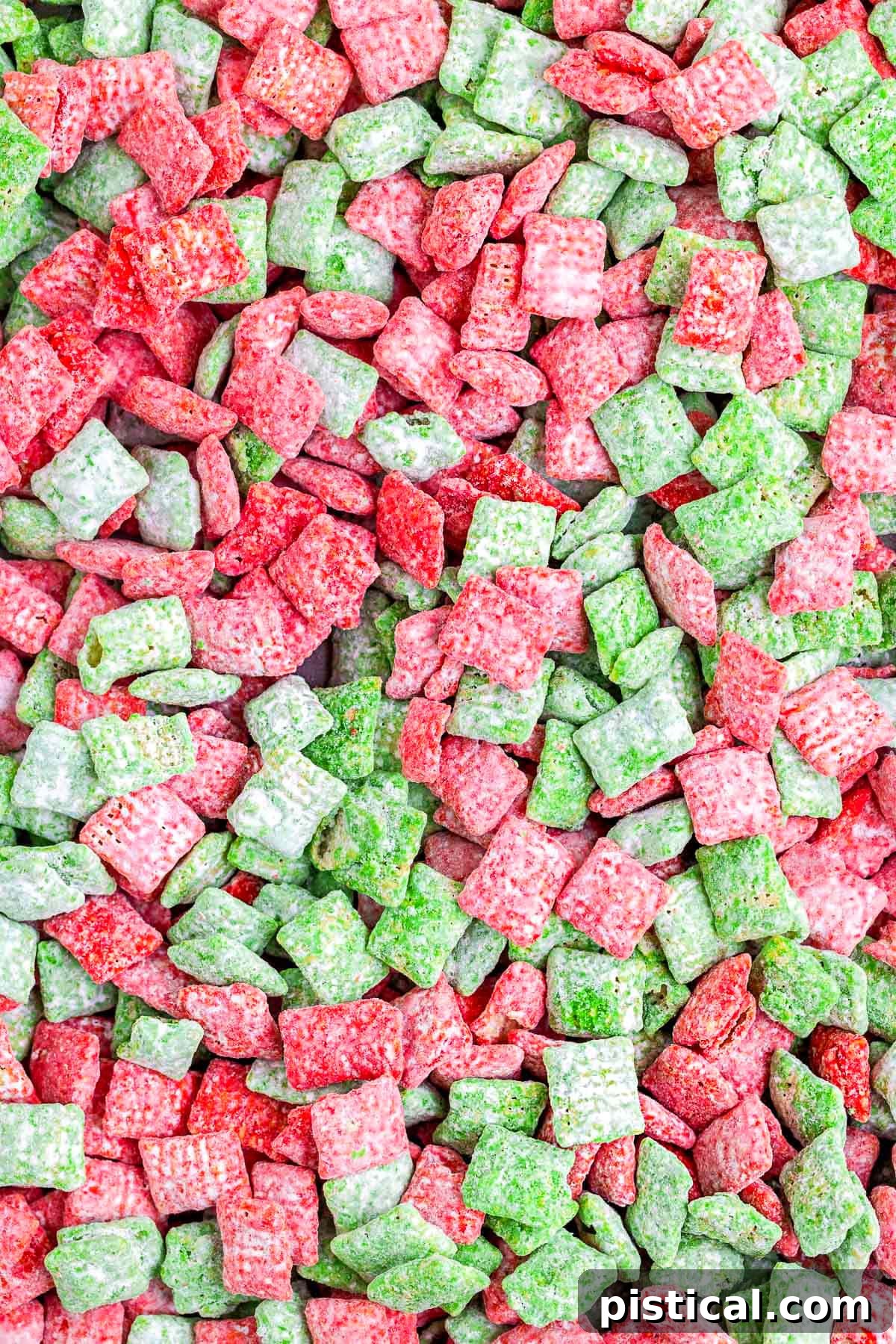 close up look at red and green muddy buddies.