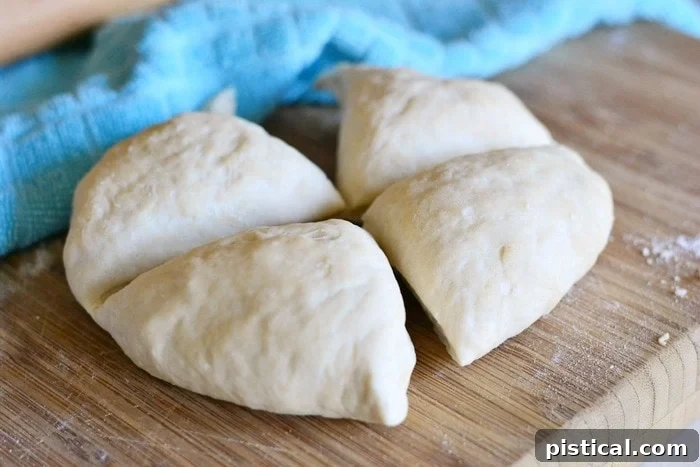 dough divided for homemade tortillas