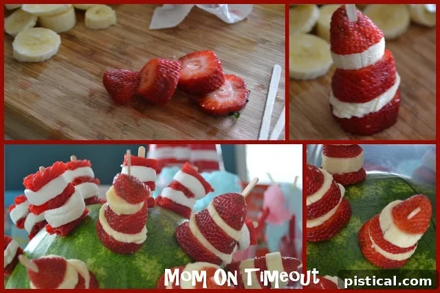 Strawberry and banana Cat in the Hat fruit hats