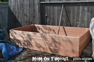 new planter box in place and leveled