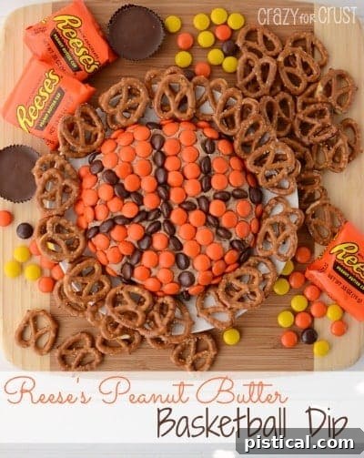Reese's Basketball Dip, a creamy peanut butter chocolate dip