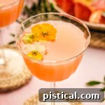 French Blonde Cocktail in a glass with garnishes.