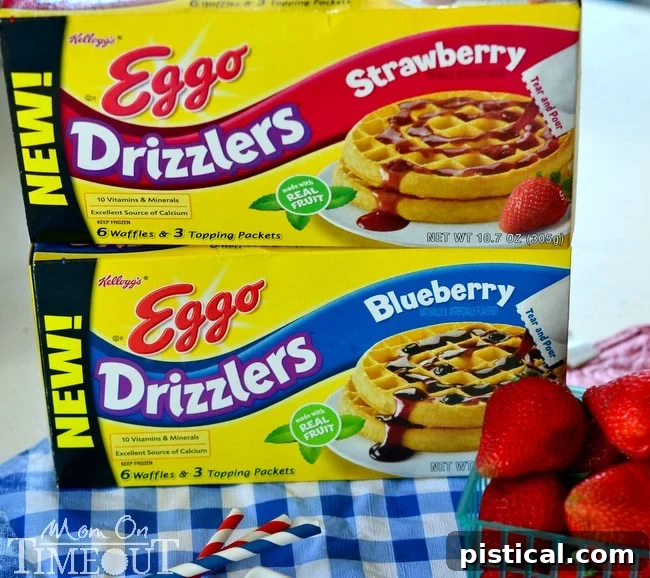 Eggo Drizzlers Waffles with real fruit