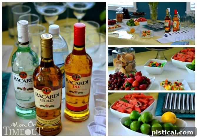 various BACARDI mixer cocktails and party scene