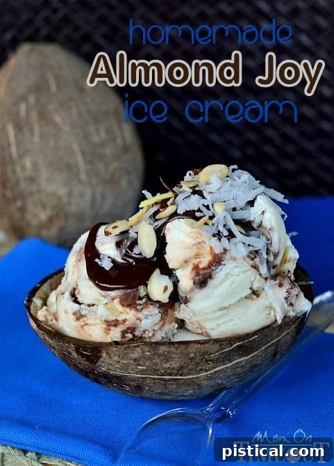 Homemade Almond Joy Ice Cream - No Machine Needed! A delicious, easy recipe for summer dessert. | MomOnTimeout.com