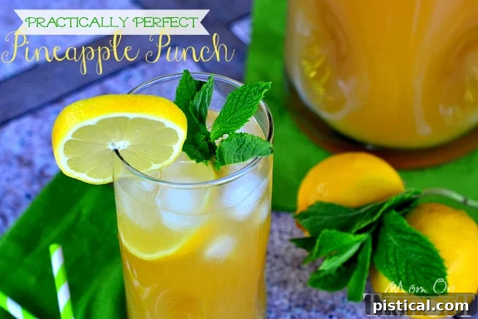 Practically Perfect Pineapple Punch: a family-friendly drink that can be spiked for adults.