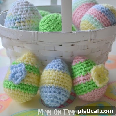 Crocheted Flower Embellishment for Easter Eggs