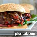 Small image of a Juicy Salsa Burger ready to eat