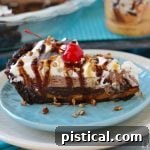 Brownie Sundae Pie, a delightful no-bake summer dessert