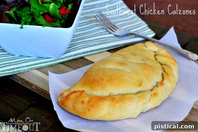 These delicious and easy Southwest Chicken Calzones, made with convenient Tyson chicken, are a fantastic weeknight dinner solution for the whole family! Perfect for busy back-to-school evenings, offering flavor and ease. Discover the full recipe at MomOnTimeout.com. Don't forget to #ClipForSchool with Tyson Project A+!