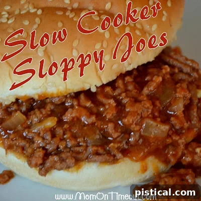 A delicious plate of Slow Cooker Sloppy Joes served on a toasted bun.