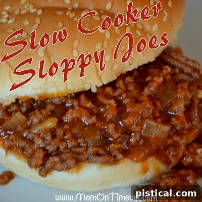 Slow Cooker Sloppy Joes ready to be served.